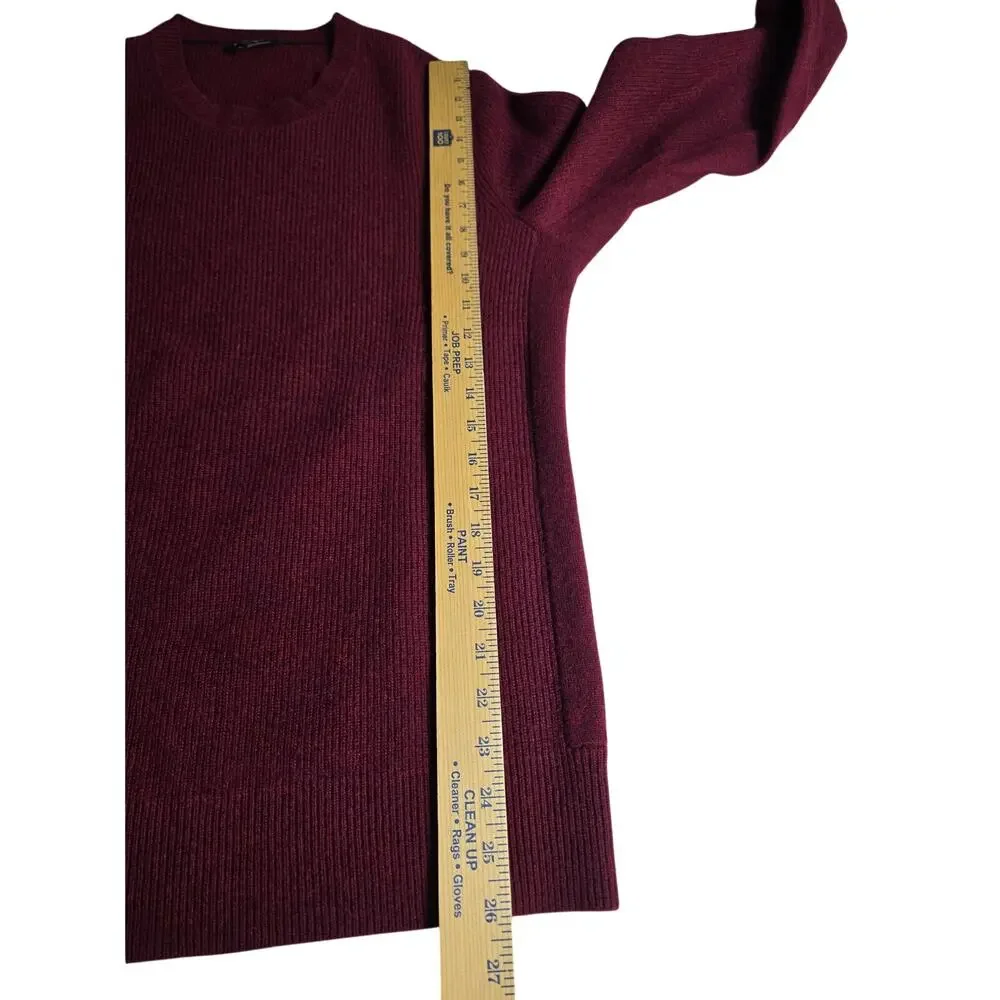 rag & bone 100% Cashmere Crewneck Sweater Heather Burgundy Maroon. Dark Academia